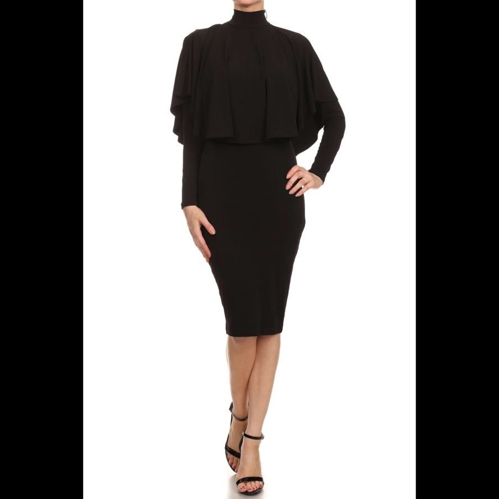 Turtle Neck Cape Dress
